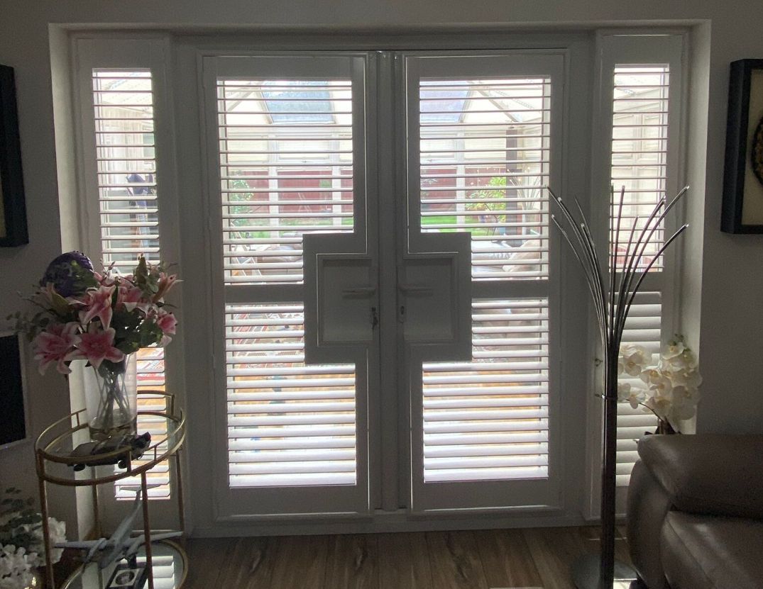 Glazed French door shutters